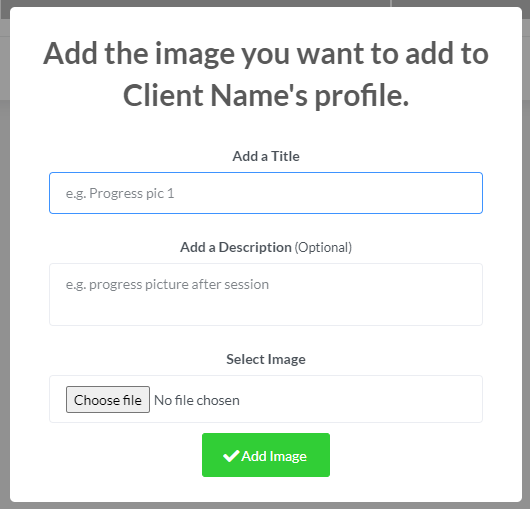 Add a client form